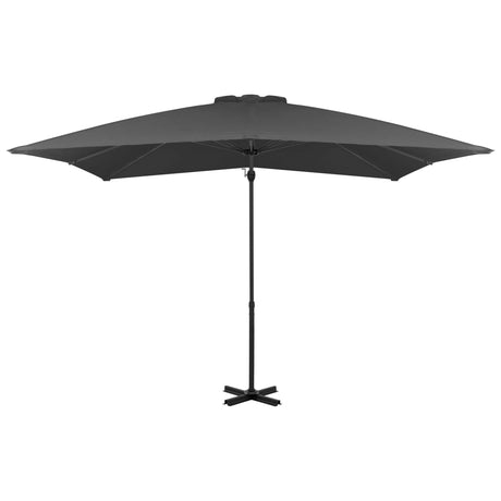 Vidaxl -schwimmendem Parasol mit Aluminiumpol 250 x 250 cm Anthrazit -Gelenkt