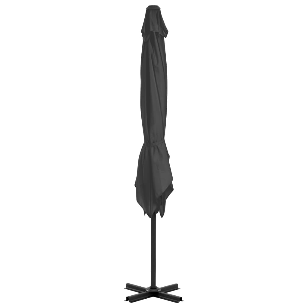 Vidaxl -schwimmendem Parasol mit Aluminiumpol 250 x 250 cm Anthrazit -Gelenkt