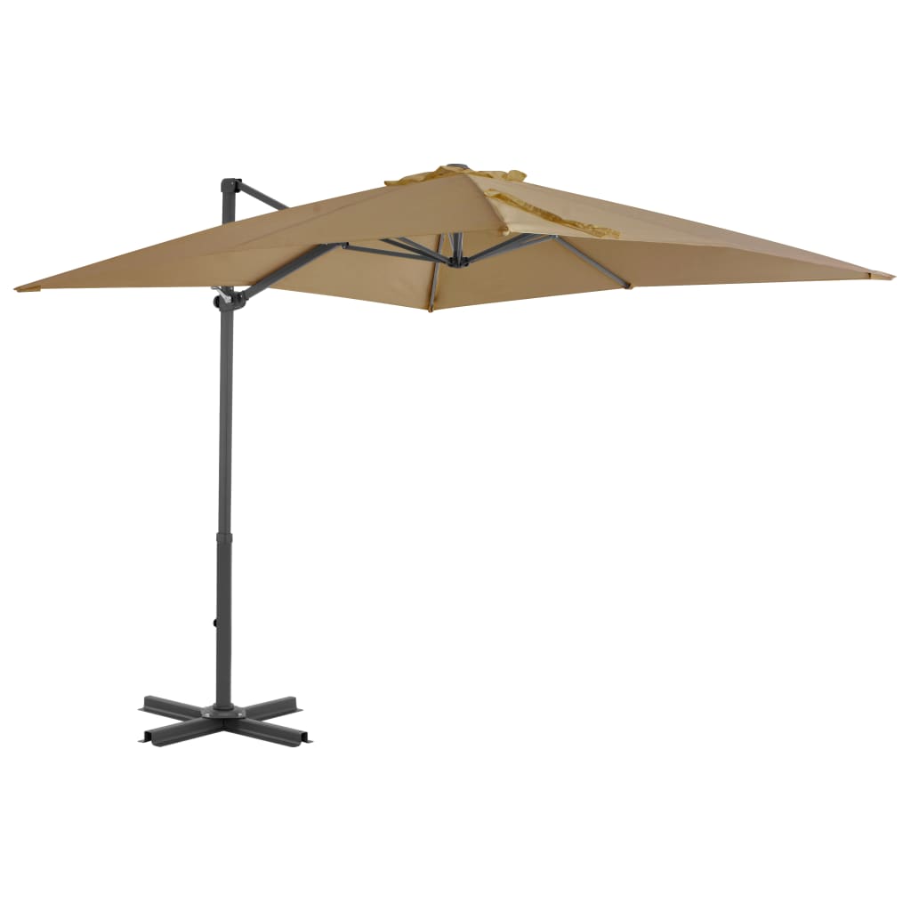 Vidaxl Floating Parasol s hliníkovým pólem 250x250 cm taupe