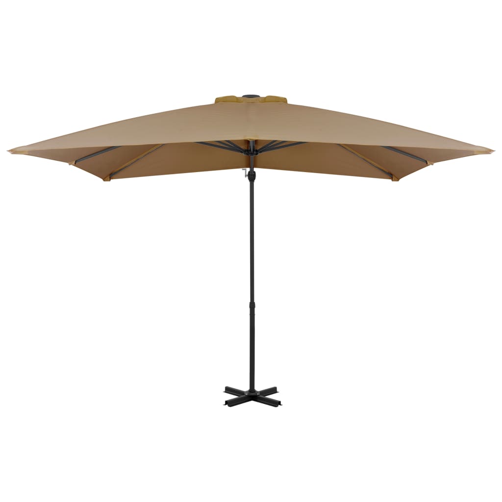 Vidaxl Floating Parasol s hliníkovým pólem 250x250 cm taupe