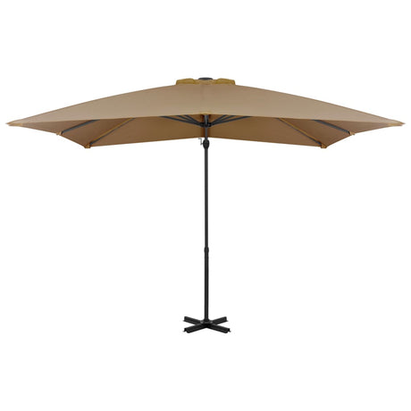 Vidaxl flytende parasol med aluminiumstang 250x250 cm taupe