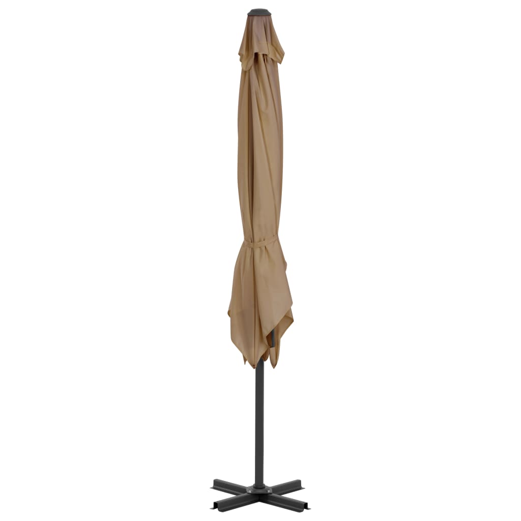 Vidaxl -schwimmendes Parasol mit Aluminiumpol 250x250 cm Taupe