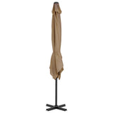 Vidaxl -schwimmendes Parasol mit Aluminiumpol 250x250 cm Taupe