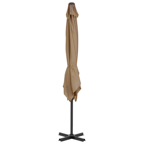 Vidaxl -schwimmendes Parasol mit Aluminiumpol 250x250 cm Taupe