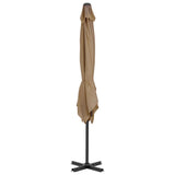 Vidaxl Floating Parasol s hliníkovým pólem 250x250 cm taupe