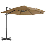 Vidaxl flytende parasol med aluminiumstang 300 cm taupe