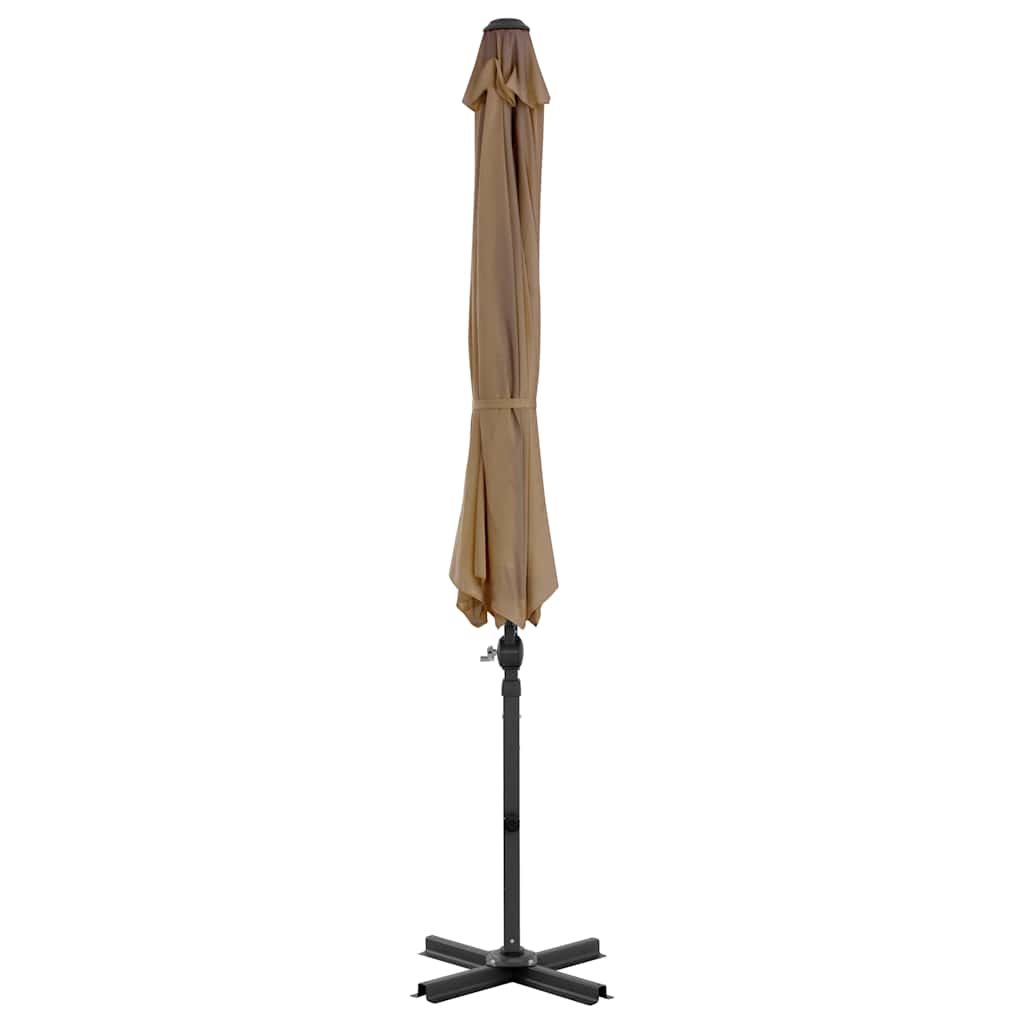 Vidaxl -schwimmendes Parasol mit Aluminiumpol 300 cm Taupe