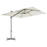 Vidaxl schwëmmt Paragolsol mat Stolpole 250x250 cm Sand -colored