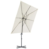 Vidaxl schwëmmt Paragolsol mat Stolpole 250x250 cm Sand -colored