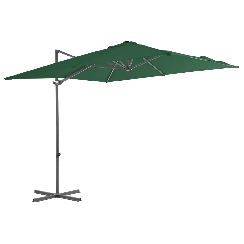 Vidaxl pływający parasol ze stalowym biegunem 250x250 cm zielonym