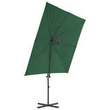 Vidaxl pływający parasol ze stalowym biegunem 250x250 cm zielonym