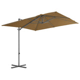 Vidaxl pływający parasol ze stalowym biegunem 250x250 cm taupe