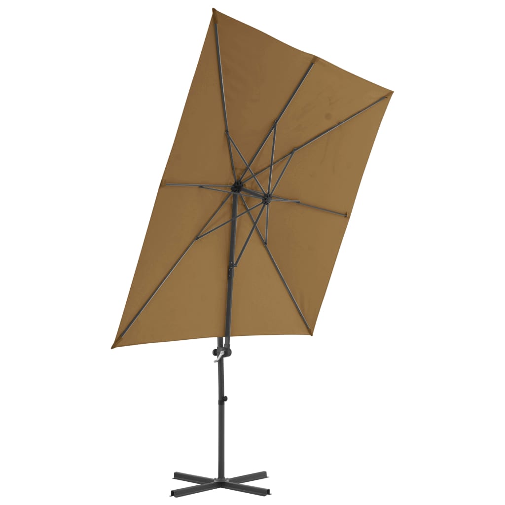 Vidaxl pływający parasol ze stalowym biegunem 250x250 cm taupe