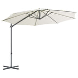 Vidaxl -schwimmendem Parasol mit Stahlpol 300 cm sandgeläutet