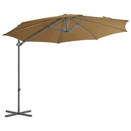 Vidaxl -schwimmender Parasol mit Stahlpol 300 cm Taupe