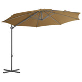 Vidaxl -schwimmender Parasol mit Stahlpol 300 cm Taupe