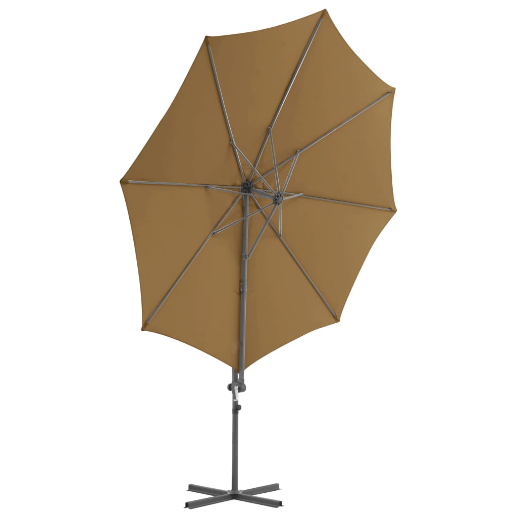 Vidaxl pływający parasol ze stalowym biegunem 300 cm taupe