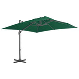Vidaxl -schwimmendes Parasol mit Aluminiumpol 300x300 cm Grün