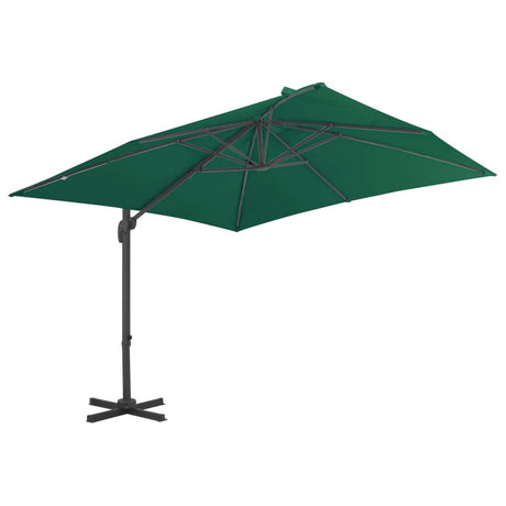 Vidaxl flytende parasol med aluminiumstang 300x300 cm grønn