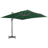 Vidaxl flytende parasol med aluminiumstang 400x300 cm grønn