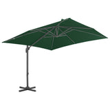 Vidaxl flytende parasol med aluminiumstang 400x300 cm grønn