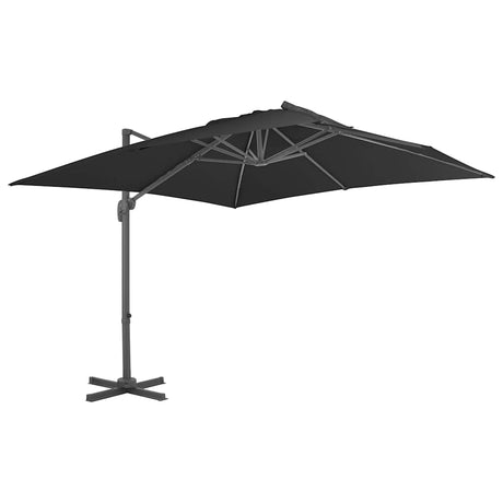 Vidaxl -schwimmendes Parasol mit Aluminiumpol 300 x 300 cm Anthrazitfarbe