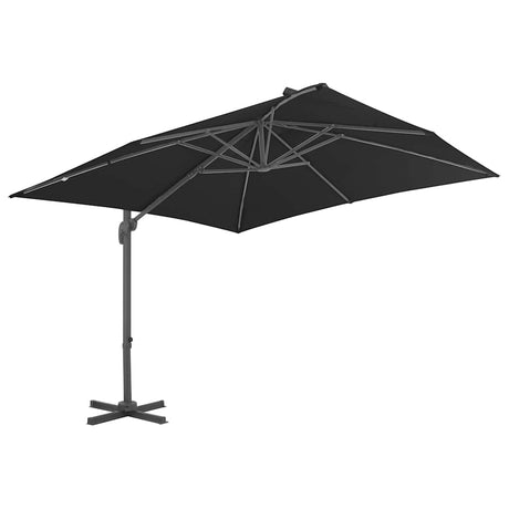 Vidaxl -schwimmendes Parasol mit Aluminiumpol 300 x 300 cm Anthrazitfarbe