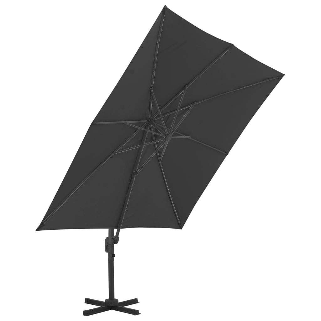 Vidaxl flytende parasol med aluminiumstang 300x300 cm Antracittfarget