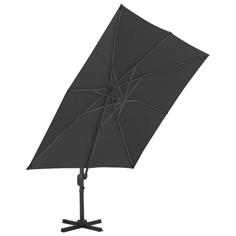 Vidaxl -schwimmendes Parasol mit Aluminiumpol 300 x 300 cm Anthrazitfarbe