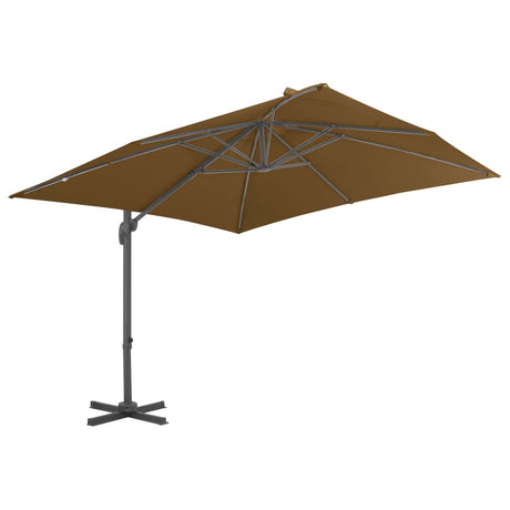 Vidaxl flytende parasol med aluminiumstang 300x300 cm taupe