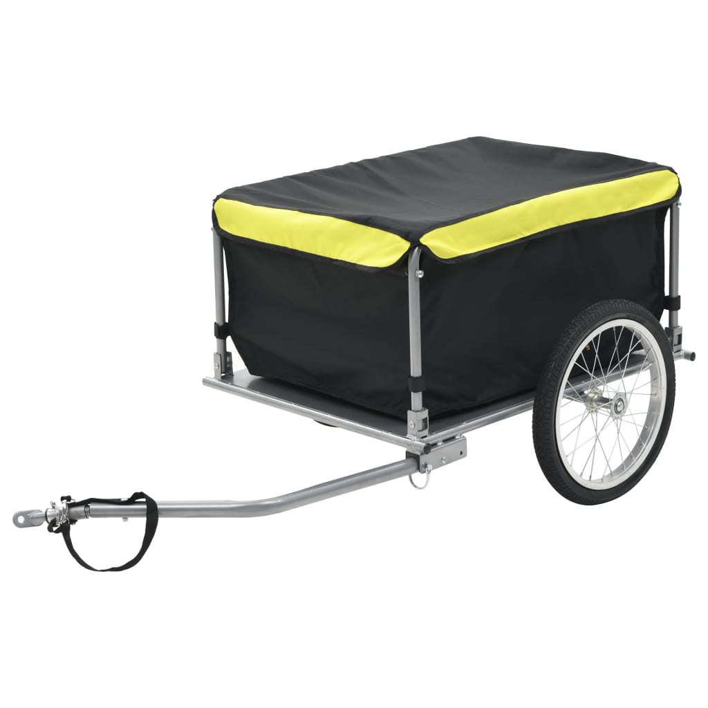 Vidaxl Bicycle Trailer 65 kg nero e giallo