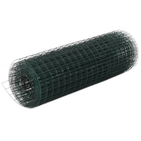 Vidaxl -Hühnerdraht 10x0,5 m Stahl mit PVC -Beschichtung grün