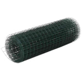 VidaXL Hühnerdraht 10x0,5 m Stahl mit PVC-Beschichtung grün