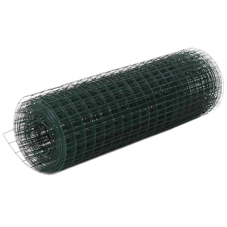 VidaXL Hühnerdraht 10x0,5 m Stahl mit PVC-Beschichtung grün