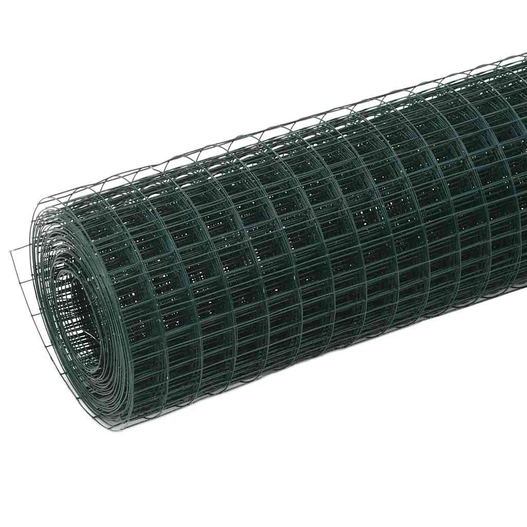 VidaXL Hühnerdraht 10x0,5 m Stahl mit PVC-Beschichtung grün