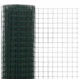 VidaXL Hühnerdraht 10x0,5 m Stahl mit PVC-Beschichtung grün