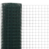 Vidaxl -Hühnerdraht 10x0,5 m Stahl mit PVC -Beschichtung grün