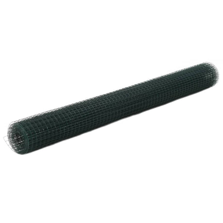 Vidaxx Hühnerdraht 10x1,5 m Stahl mit PVC-Beschichtung grün