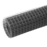Vidaxl -Hühnerdraht 25x0,5 m Stahl mit PVC -Beschichtung grau