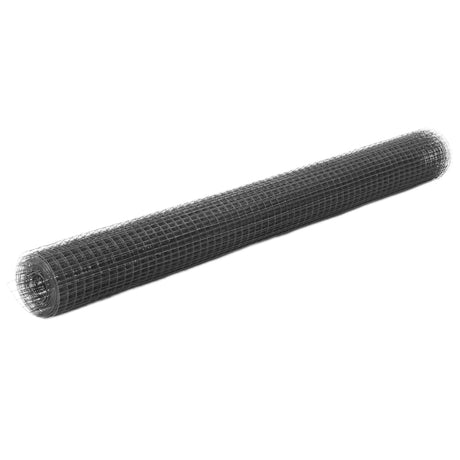 Vidaxx Hühnerdraht 25x1,5 m Stahl mit PVC-Beschichtung grau