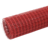 Vidaxl -Hühnerdraht 10x0,5 m Stahl mit PVC -Beschichtung rot