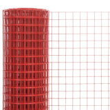 Vidaxl Poulet Fil 10x1,5 m en acier avec revêtement en PVC rouge