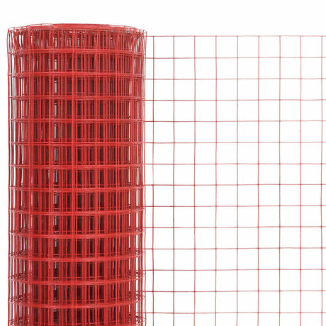 Vidaxl -Hühnerdraht 25x0,5 m Stahl mit PVC -Beschichtung rot