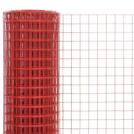 Vidaxl -Hühnerdraht 25x0,5 m Stahl mit PVC -Beschichtung rot