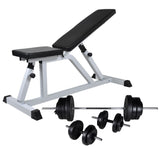 Vidaxl Training Bank s Halterem Set 60,5 kg