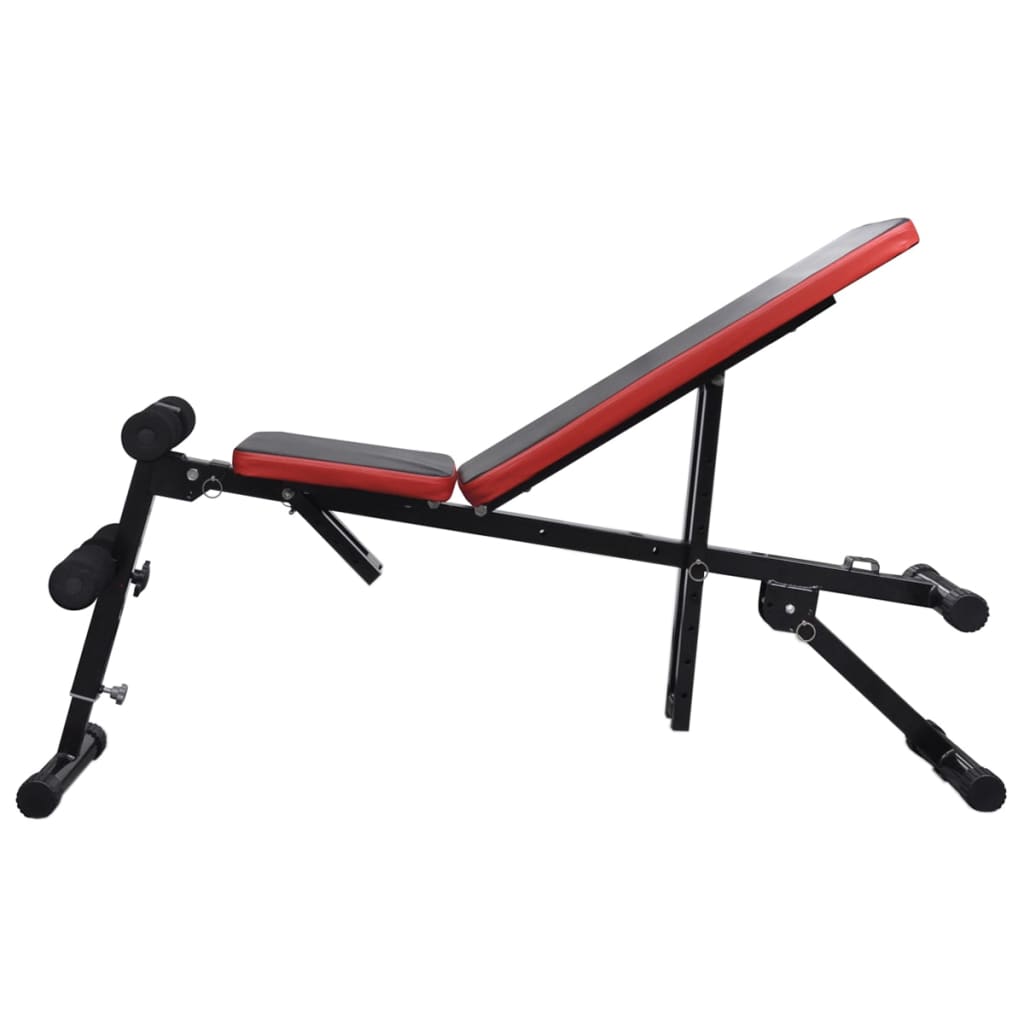 Banc musculaire abdominal vidaxl avec haltère réglable 30,5 kg