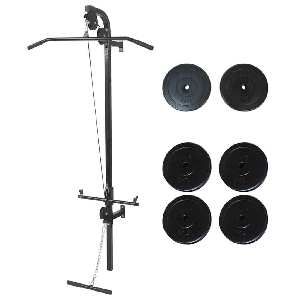 VidaXL Power Tower for the wall with weight slices 40 kg