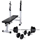 VidaXL Training Bank with weight rack and dumbbell set 60.5 kg