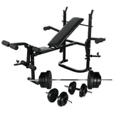 VidaXL Weight Bank with weight rack and dumbbell set 60.5 kg