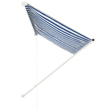 Vidaxl luifel ausziehbar 250x150 cm blau und weiß